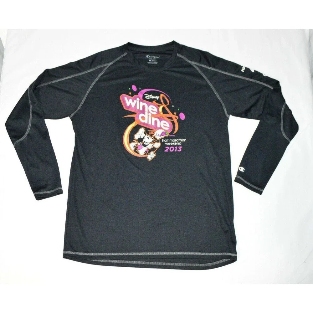 Disney Wine & Dine 2013 Half Marathon Champion Long Sleeve Running Shirt Medium - Picture 2 of 9